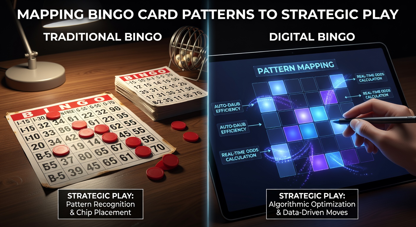 Players in a traditional bingo hall marking cards while focusing on emerging patterns during a live session