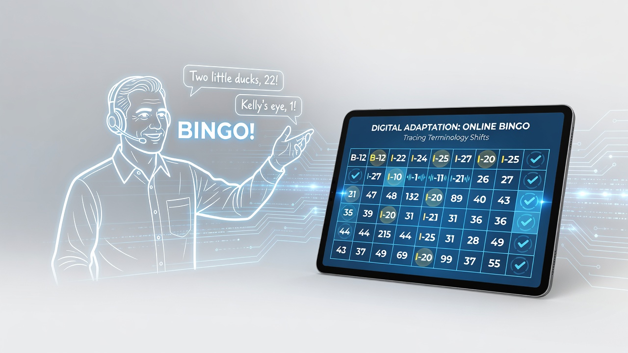Digital bingo interface showing on-screen number displays replacing traditional verbal calls