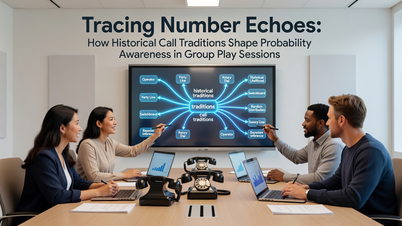Historical bingo callers using traditional number rhymes during a group session in a community hall